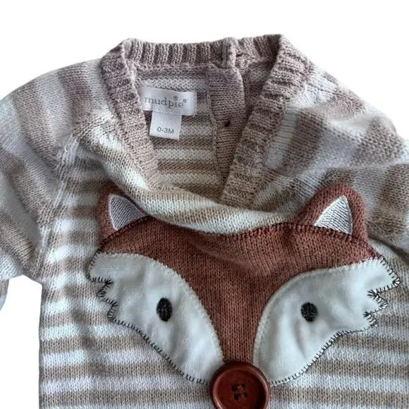 Mud Pie Fox Sweater One-Piece - size 0-3 months - Picture 4 of 4